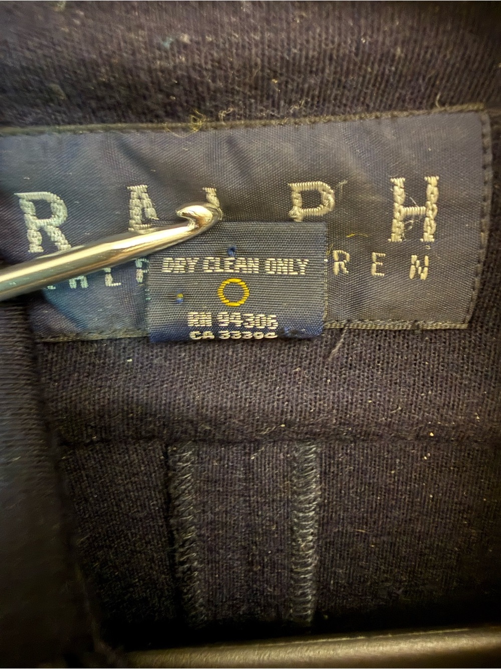 Ralph Lauren Classic Vintage Y2K Navy 100% Wool Shirt Dress Midi Size 4 - Picture 4 of 5